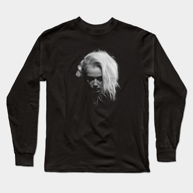 Poppy Concrete Portrait 2 Long Sleeve T-Shirt by mikevidalart